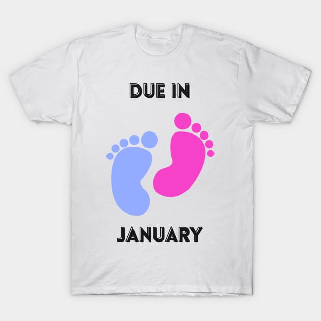 Due in January footprints T-Shirt by mebcreations